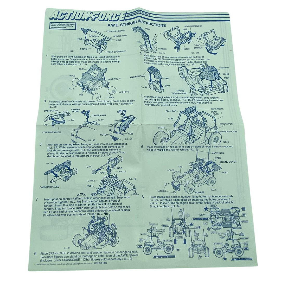 GI Joe, Action Force AWE Striker blueprints instructions 129