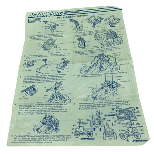 GI Joe, Action Force AWE Striker blueprints instructions 321