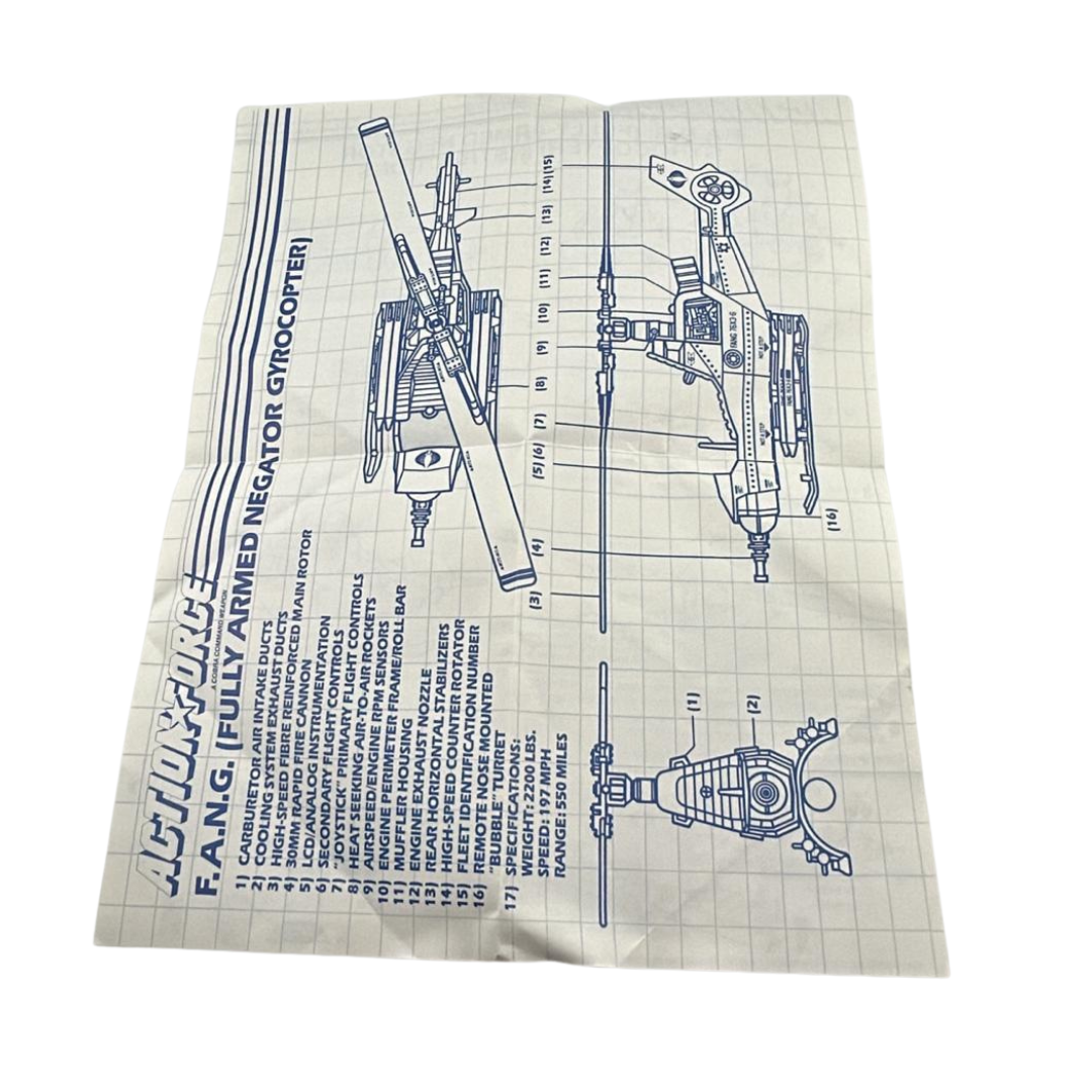 GI Joe, Action Force FANG helicopter complete with instructions 197