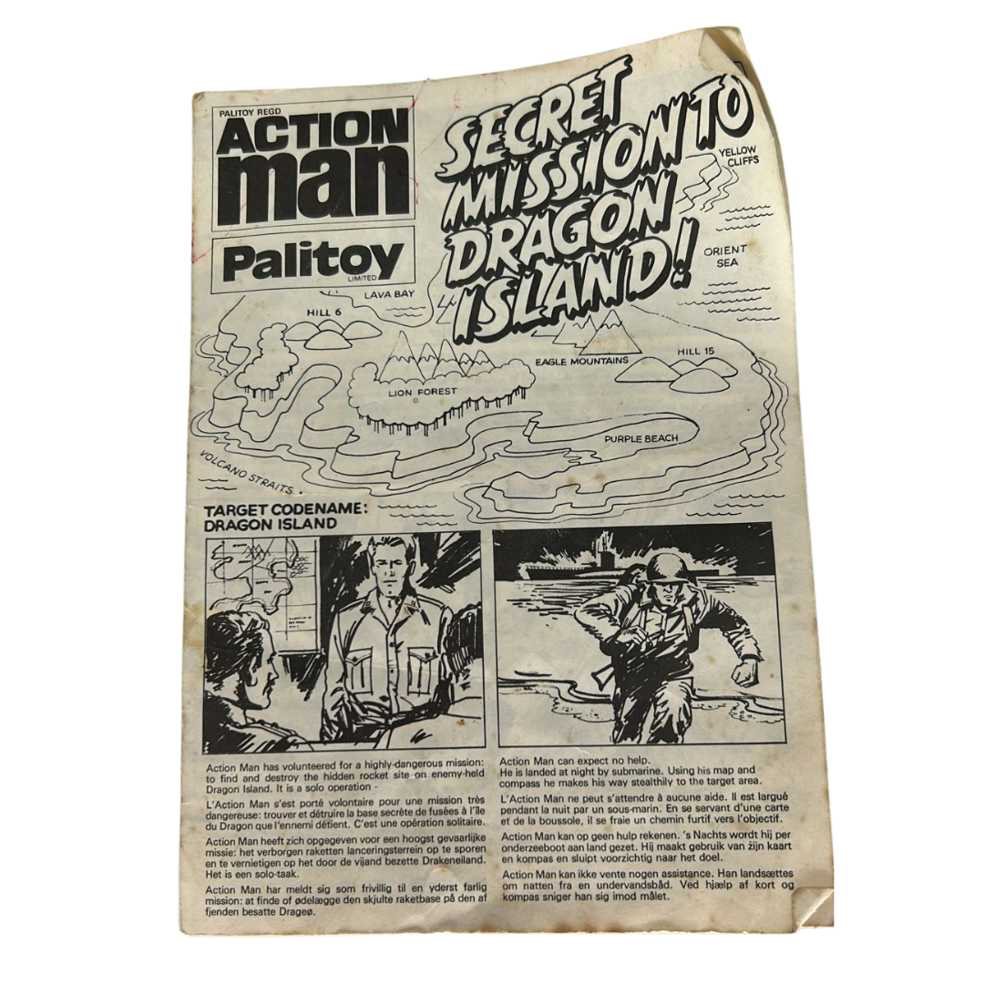 Vintage Action Man Secret Mission to Dragon Island Palitoy leaflet 227