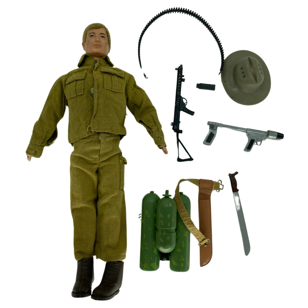 Vintage Action Man figure & Australian Jungle Fighter Parts & Outfit Palitoy