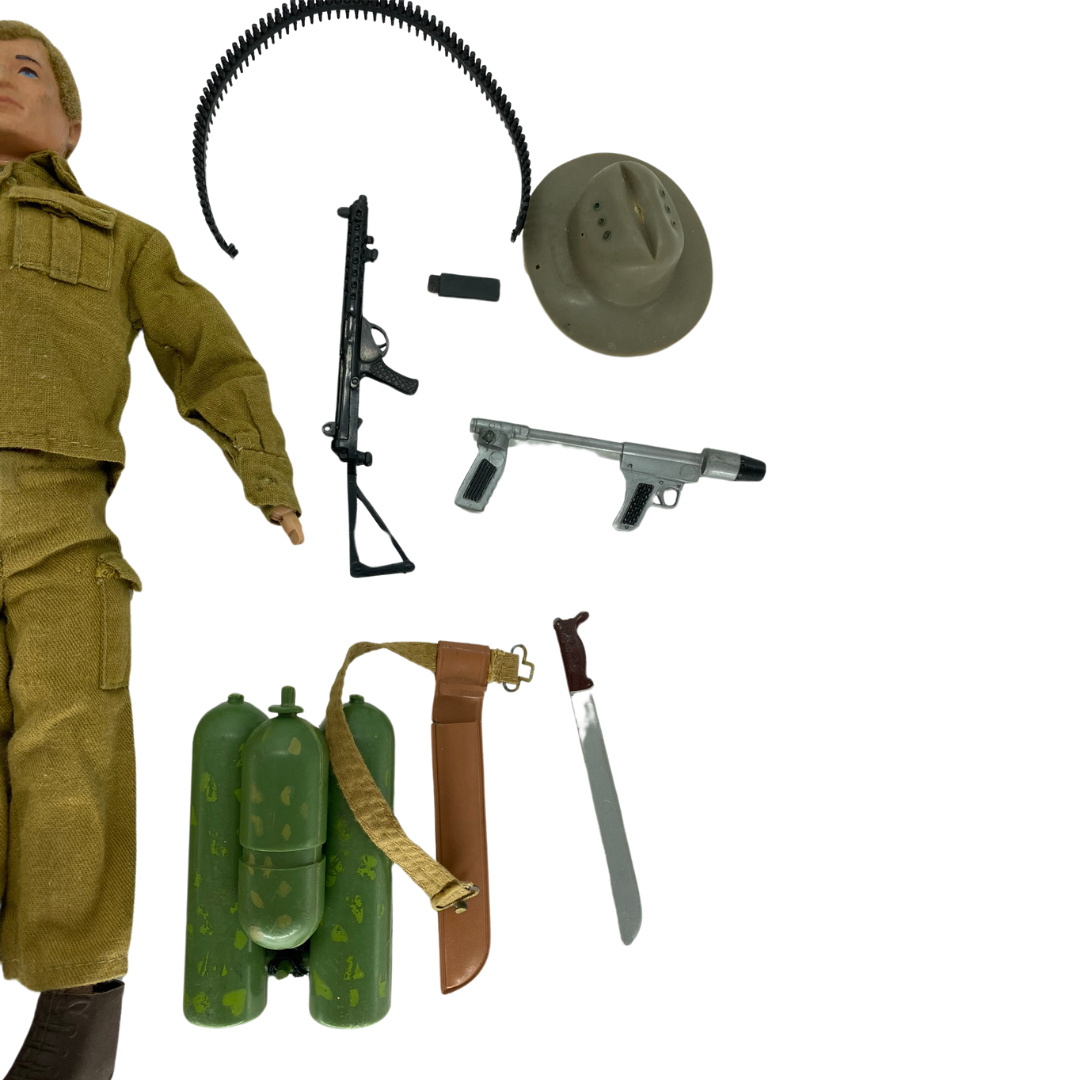 Vintage Action Man figure & Australian Jungle Fighter Parts & Outfit Palitoy