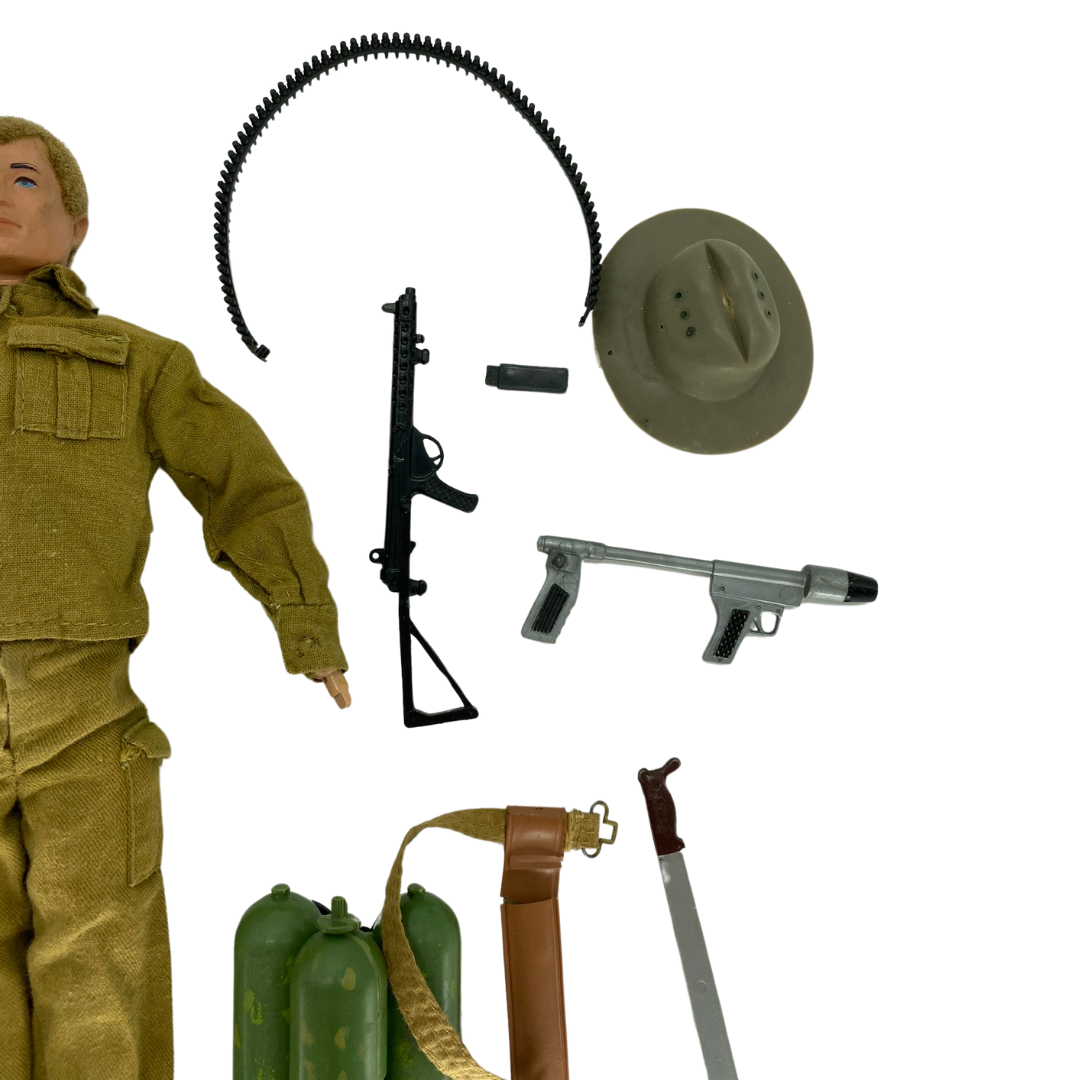 Vintage Action Man figure & Australian Jungle Fighter Parts & Outfit Palitoy