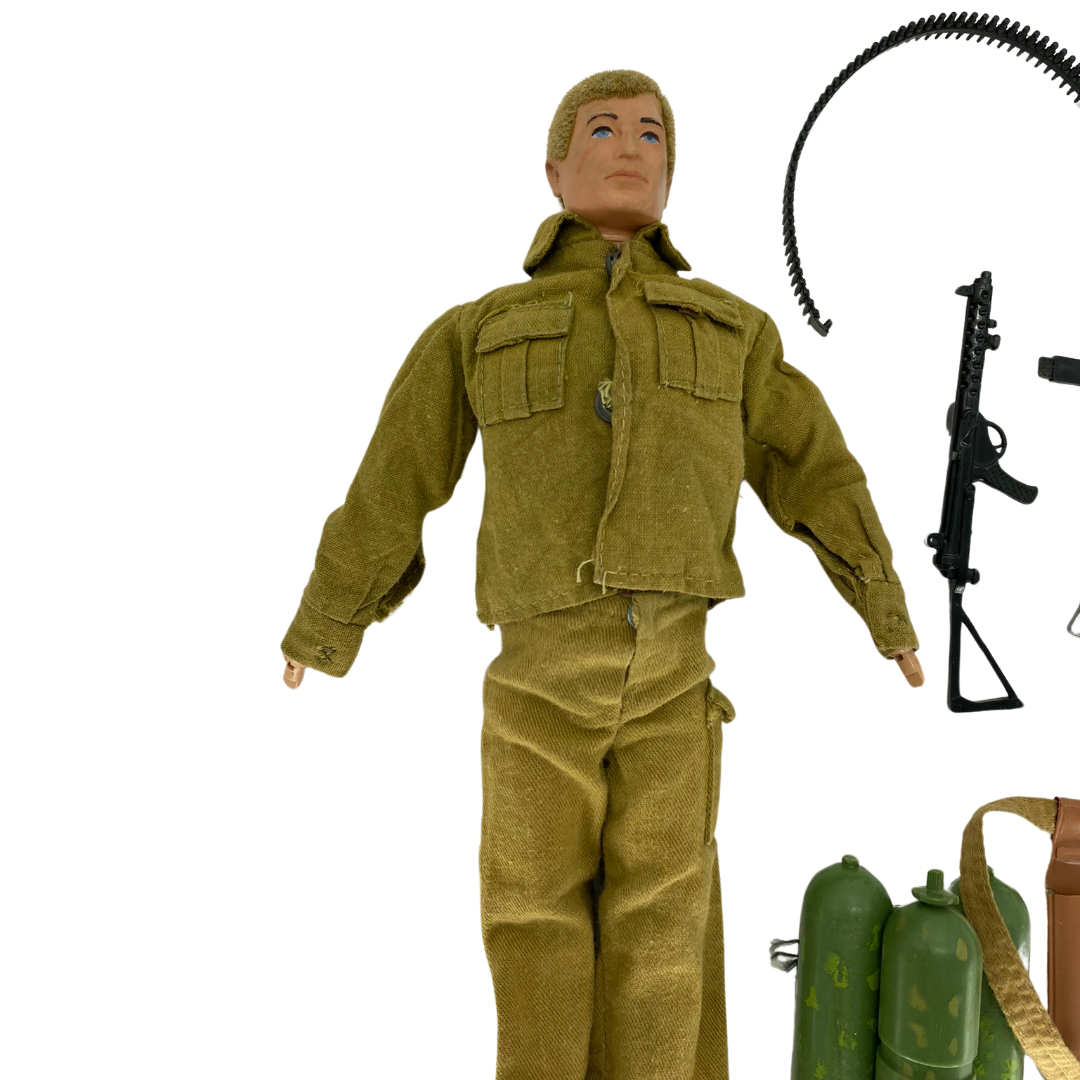 Vintage Action Man figure & Australian Jungle Fighter Parts & Outfit Palitoy