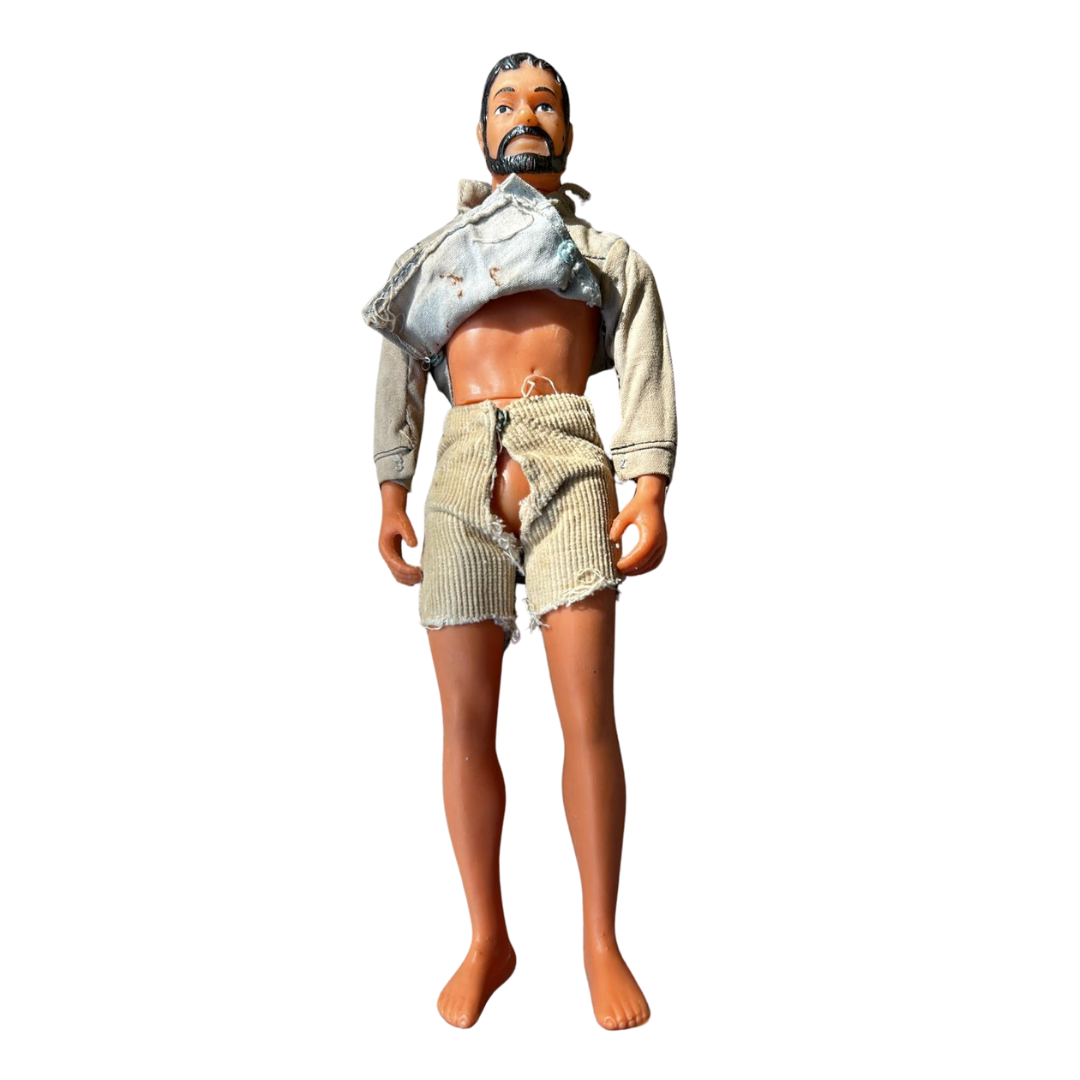 Vintage 1980s Action Man knock off figure, beard, made in Hong Kong