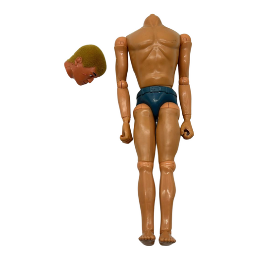 Vintage Action Man original blonde figure 1970s, head needs repair Eagle Eye 135