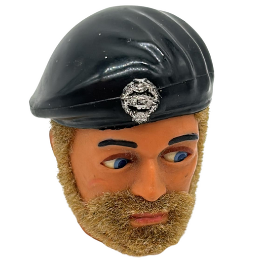 Vintage Action Man original Palitoy Black Beret with Silver Badge good condition (head not included)