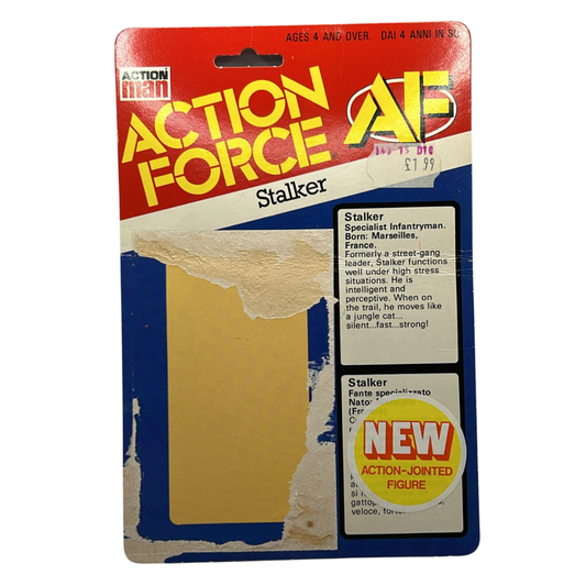 GI Joe, Action Force Stalker cardback filecard backing card by Palitoy