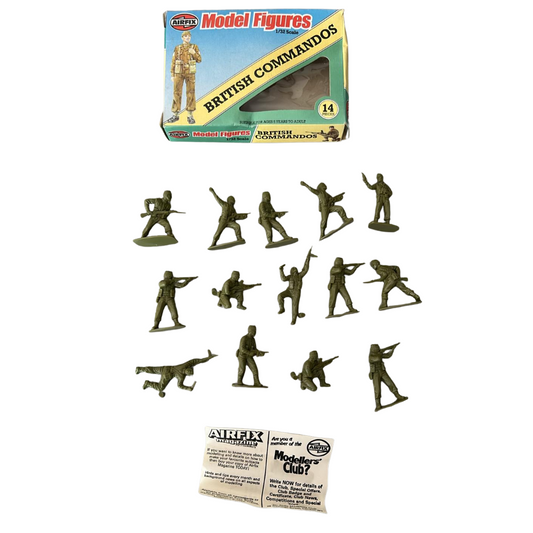 Airfix model figures British Commandos soldiers (14) with box