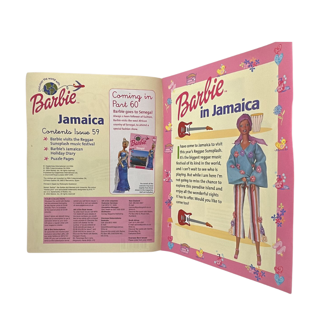 Barbie Discover The World With Barbie Jamaica issue #59 magazine & outfit
