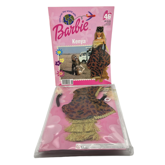 Barbie Discover The World With Barbie Kenya issue #46 magazine & outfit