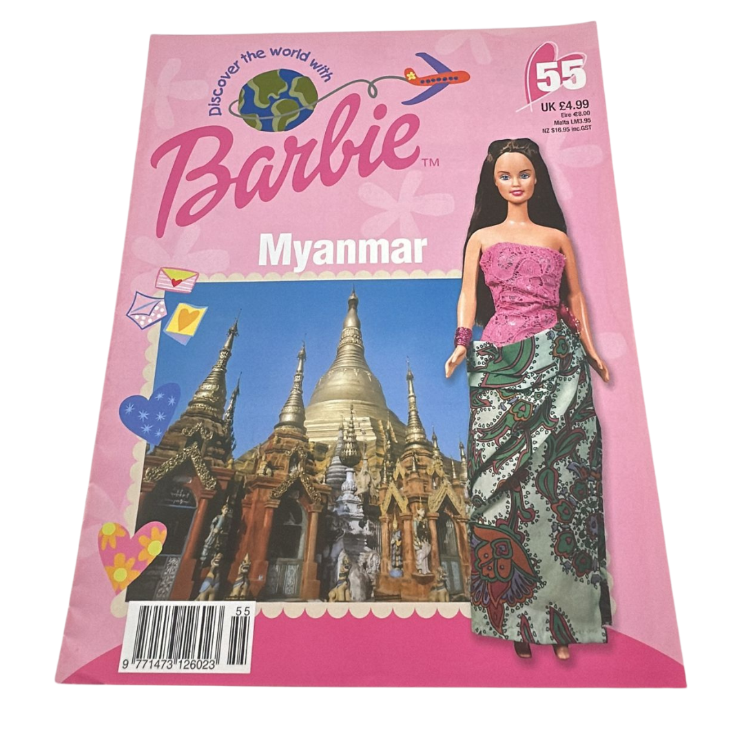 Barbie Discover The World With Barbie Myanmar issue #55 magazine & outfit
