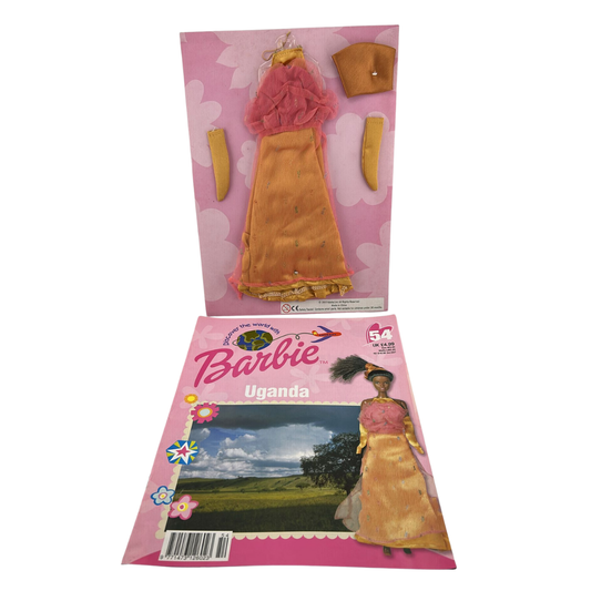 Barbie Discover The World With Barbie Uganda issue #54 magazine & outfit