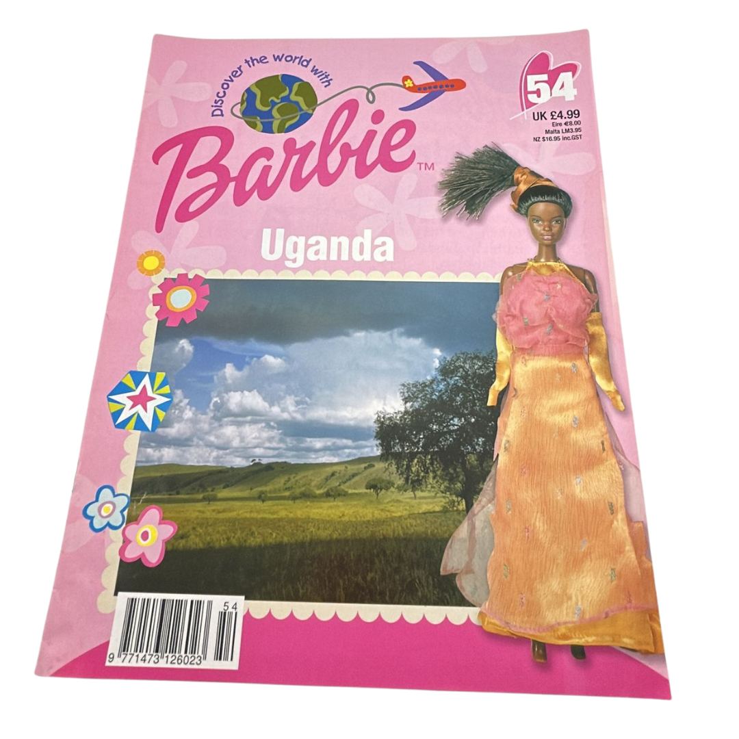 Barbie Discover The World With Barbie Uganda issue #54 magazine & outfit