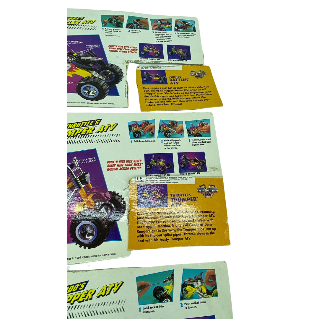 Biker Mice From Mars ATV cardbacks, file cards