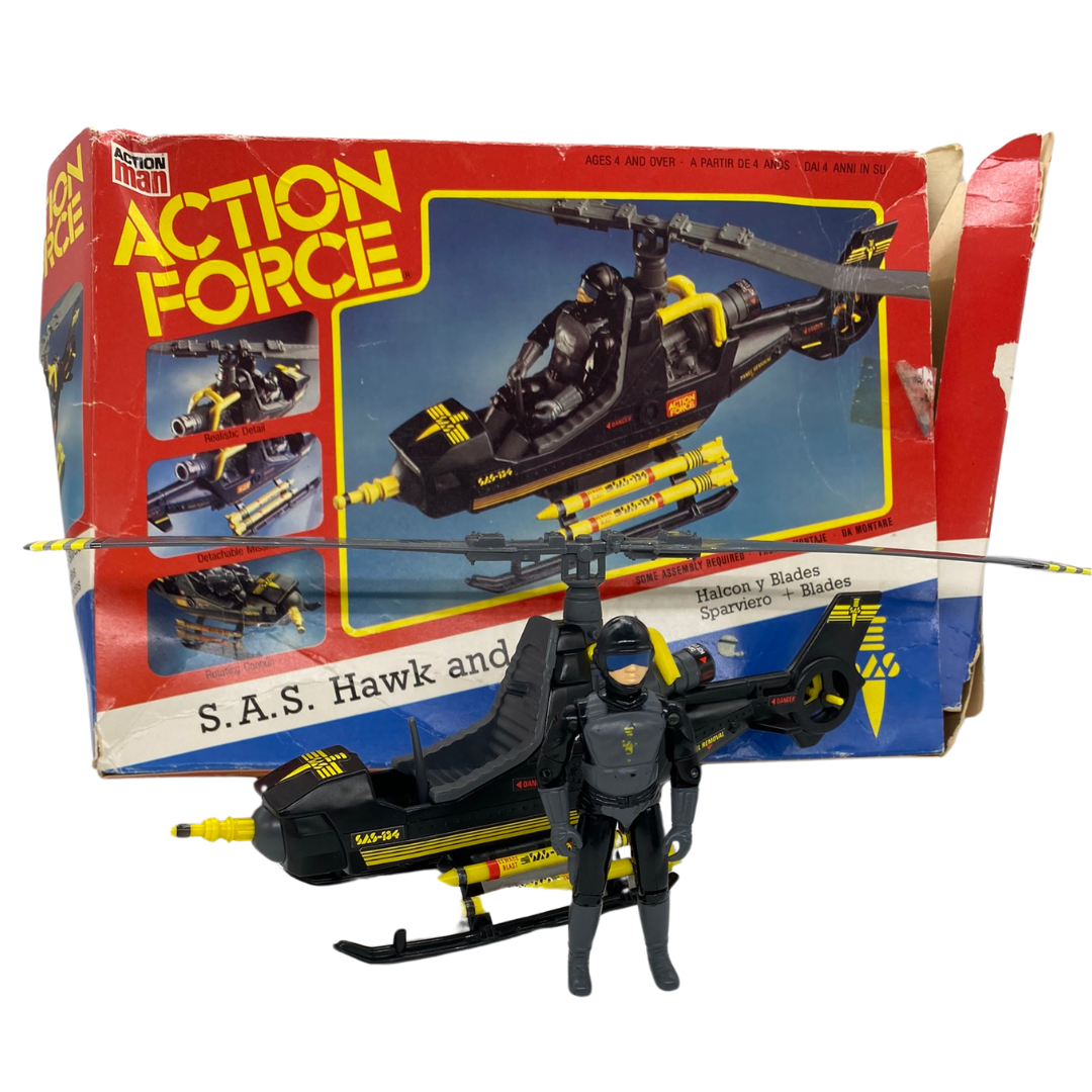 Palitoy Action Force SAS Hawk and Blades Helicopter with box 650