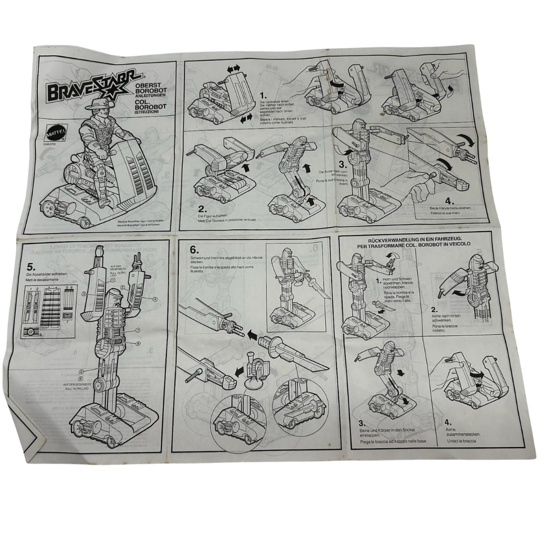 Bravestarr Colonel Borobot figure instructions sheet 300