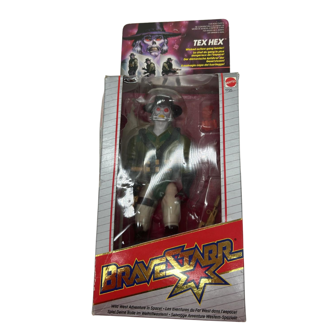Bravestarr Tex Hex complete in opened box with bubble by Mattel