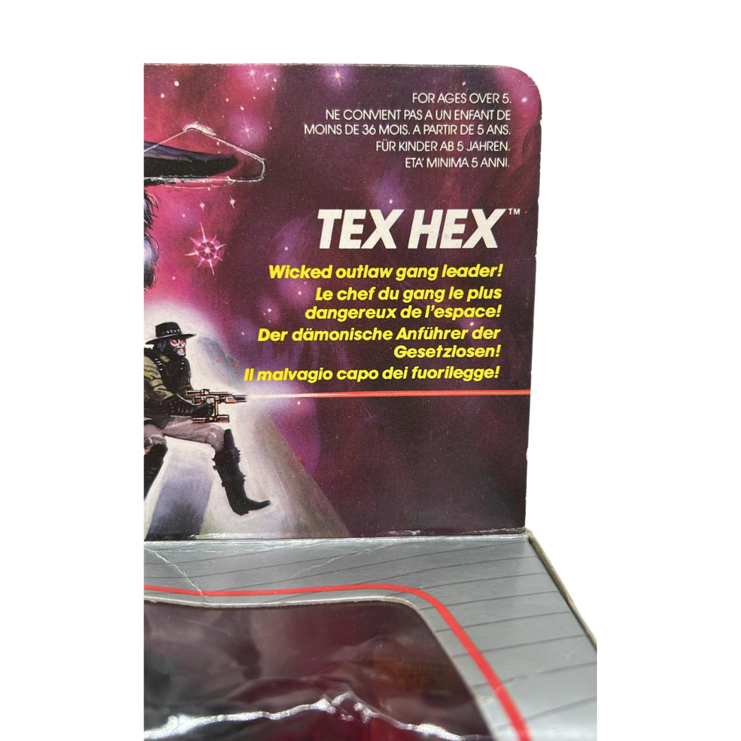 Bravestarr Tex Hex complete in opened box with bubble by Mattel