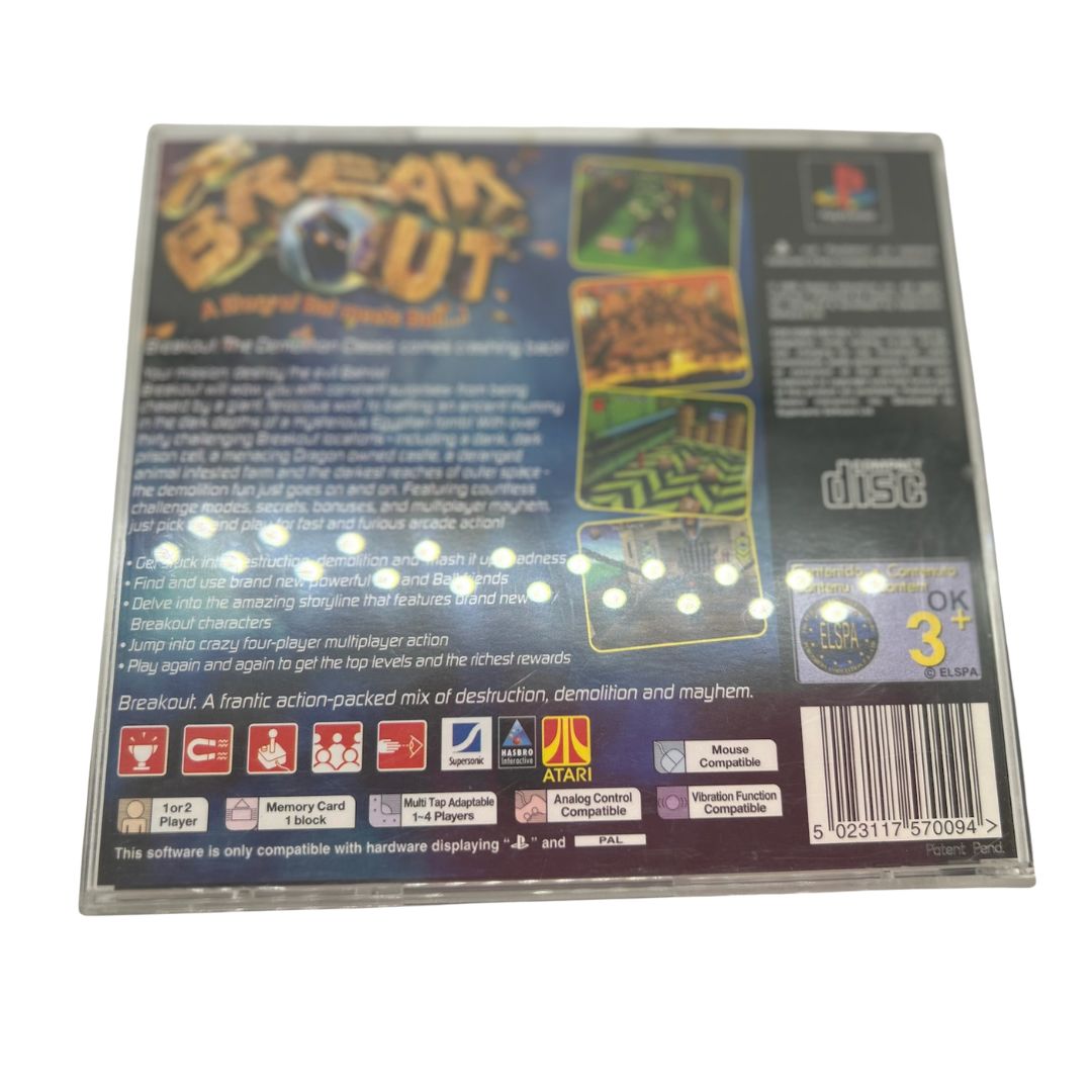 Breakout PS1 Sony PlayStation 1 Game - With Manual