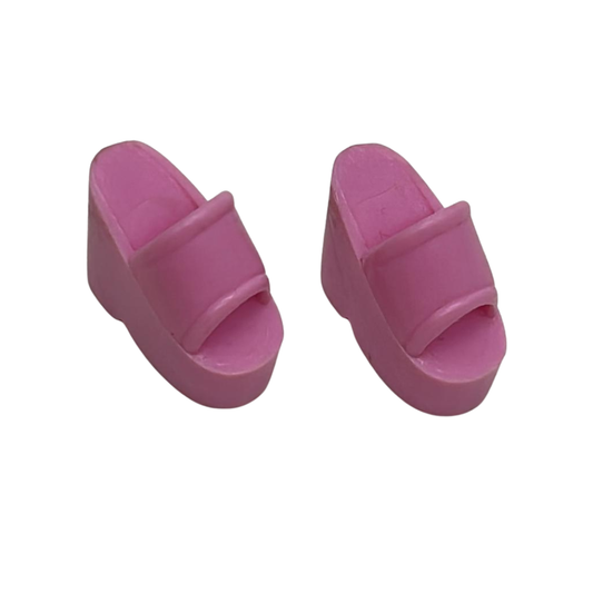 Barbie Open Toe Slip On Wedge High Heels Shoes Bubble Gum Pink 313A