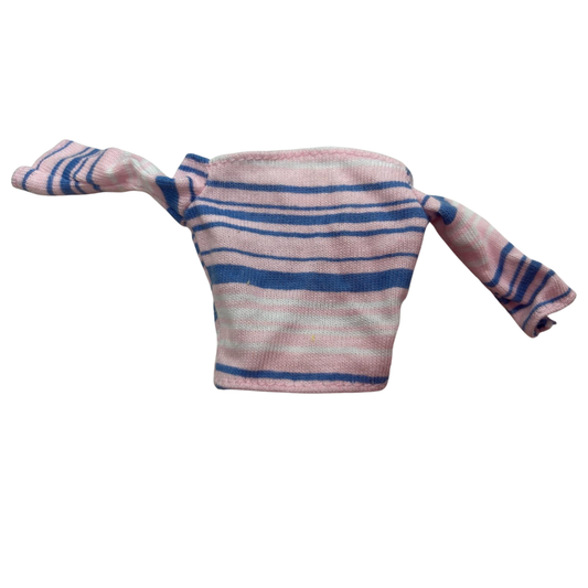 Barbie white top with blue stripes sweater / jumper / pullover 226