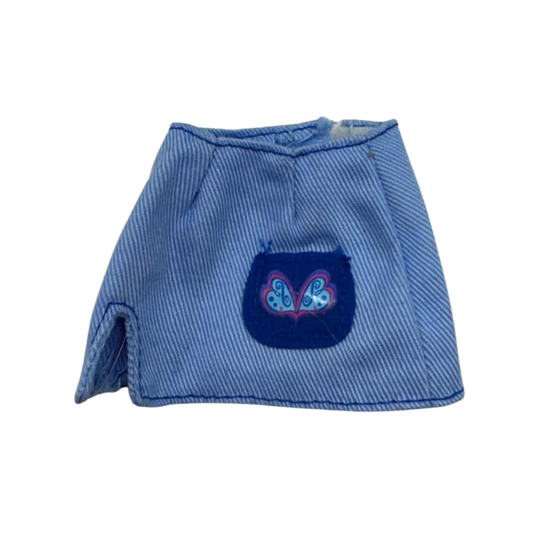 Barbie Fashion Fever Light Blue Modern Denim Skirt Butterfly Theme by Mattel 464