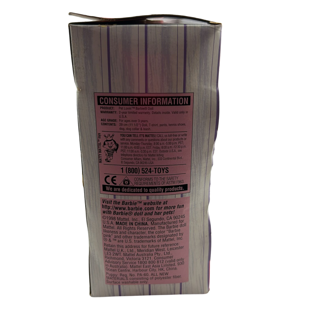 Barbie Pet Lovin' Barbie with Puppy in box vintage 1998