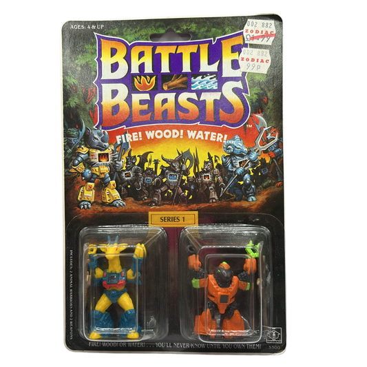 Battle Beasts MOC Rubberneck Giraffe & Hardtop Tortoise from Series 1 Ref1B