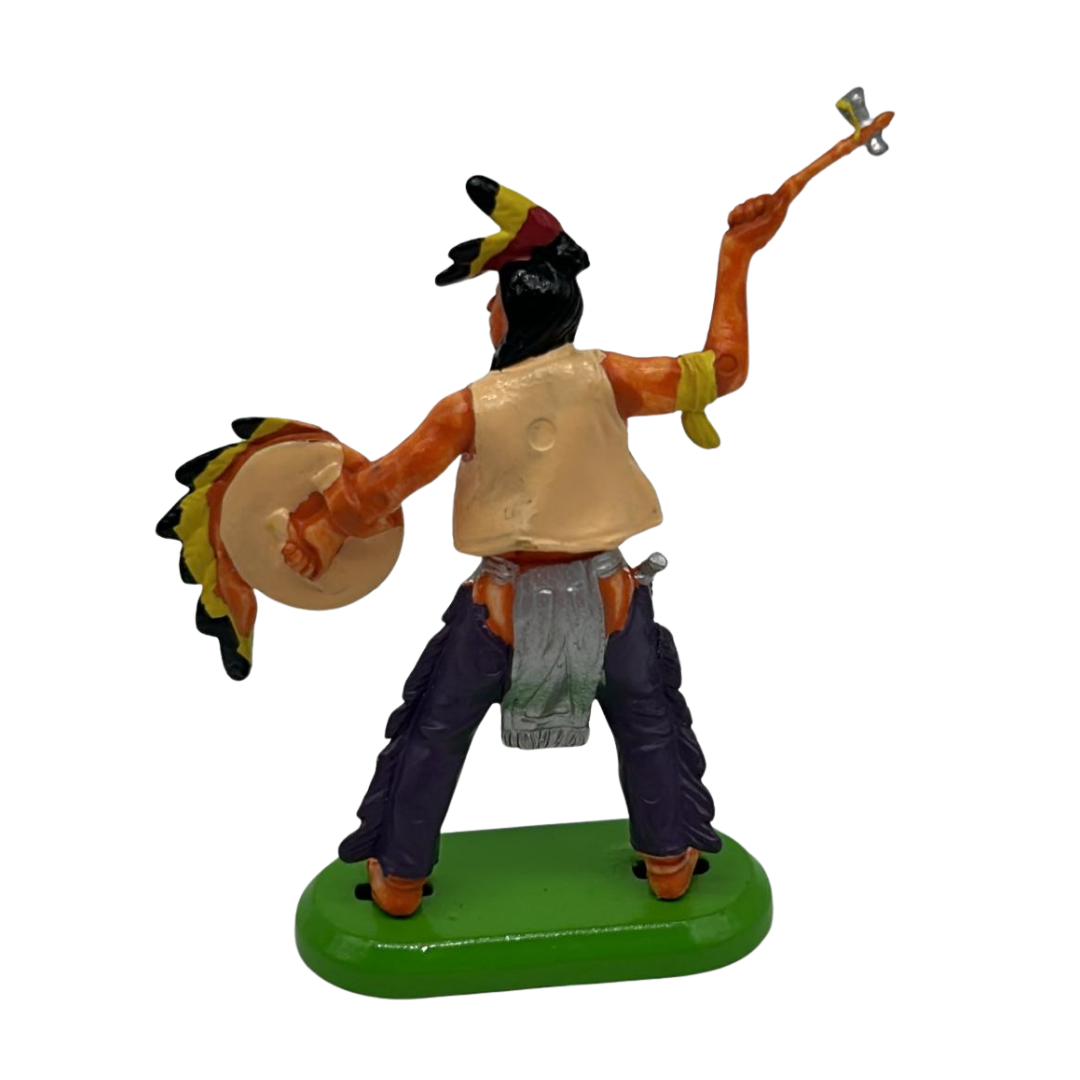 Britains 1971 Indian Brave figure with stand holding axe & shield 463
