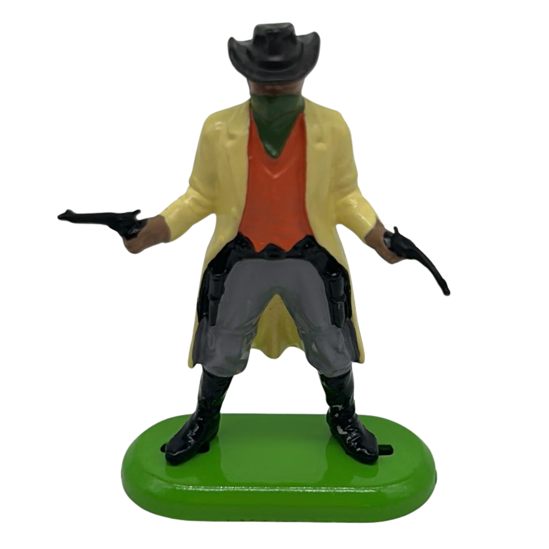 Britains 1971 Cowboy figure with stand holding two guns 463