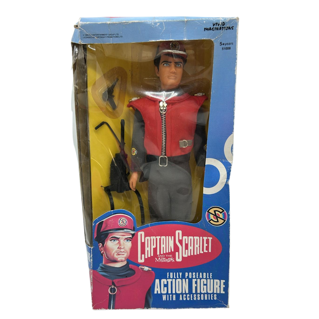 Captain Scarlett 12 inch figure new in box (box worn) 1993 very nice figure 475