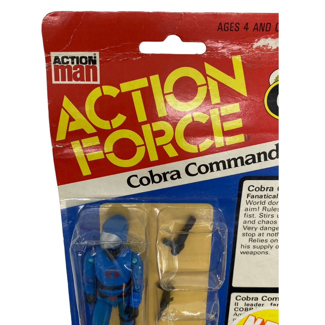 Palitoy Action Force GI Joe Cobra Commander MOC and with display case