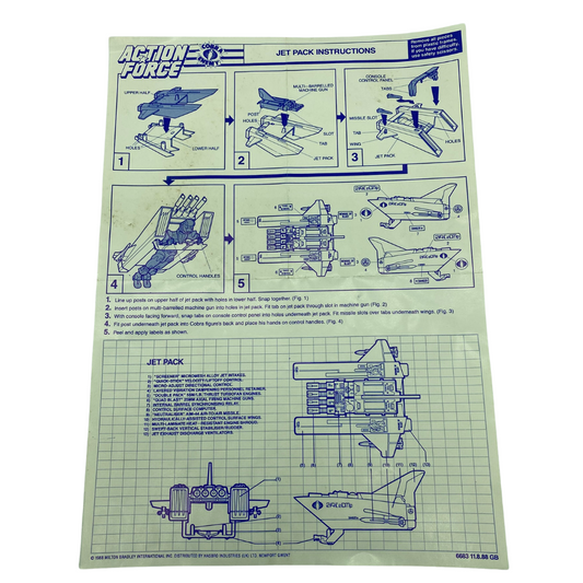 GI Joe, Action Force Jet Pack / Cobra Jet Pack instruction sheet 321