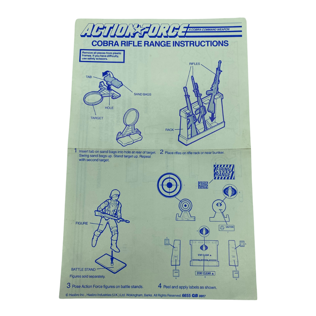 GI Joe, Action Force Cobra Rifle Range blueprints instructions 129