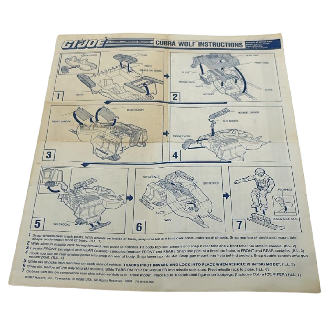 GI Joe,  Action Force Cobra Wolf instructions