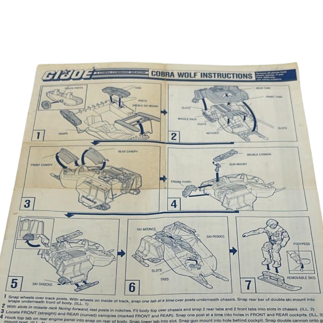 GI Joe,  Action Force Cobra Wolf instructions