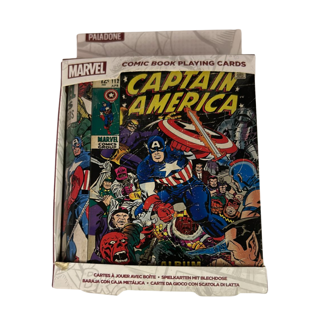 Captain America Marvel Comic Book Playing Cards & Tin