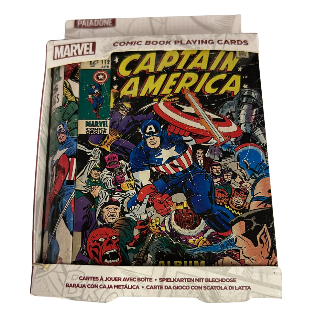 Captain America Marvel Comic Book Playing Cards & Tin