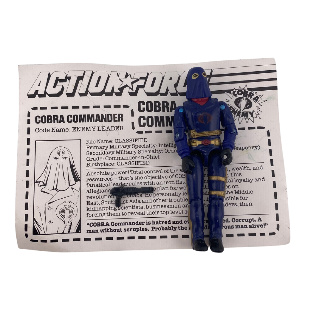 GI Joe, Action Force Cobra Commander V2 hooded figure with UK mailaway filecard