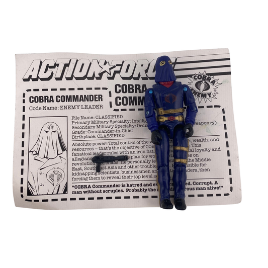 GI Joe, Action Force Cobra Commander V2 hooded figure with UK mailaway filecard