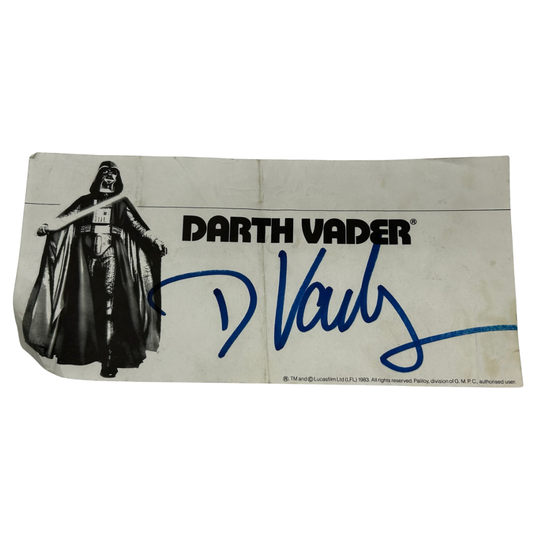 Vintage Star Wars 1983 Darth Vader signed paperwork with Palitoy copyright