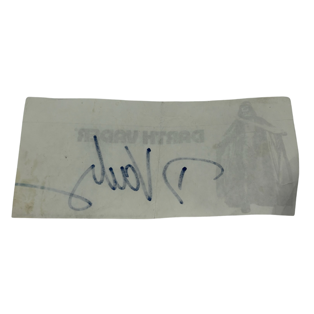 Vintage Star Wars 1983 Darth Vader signed paperwork with Palitoy copyright