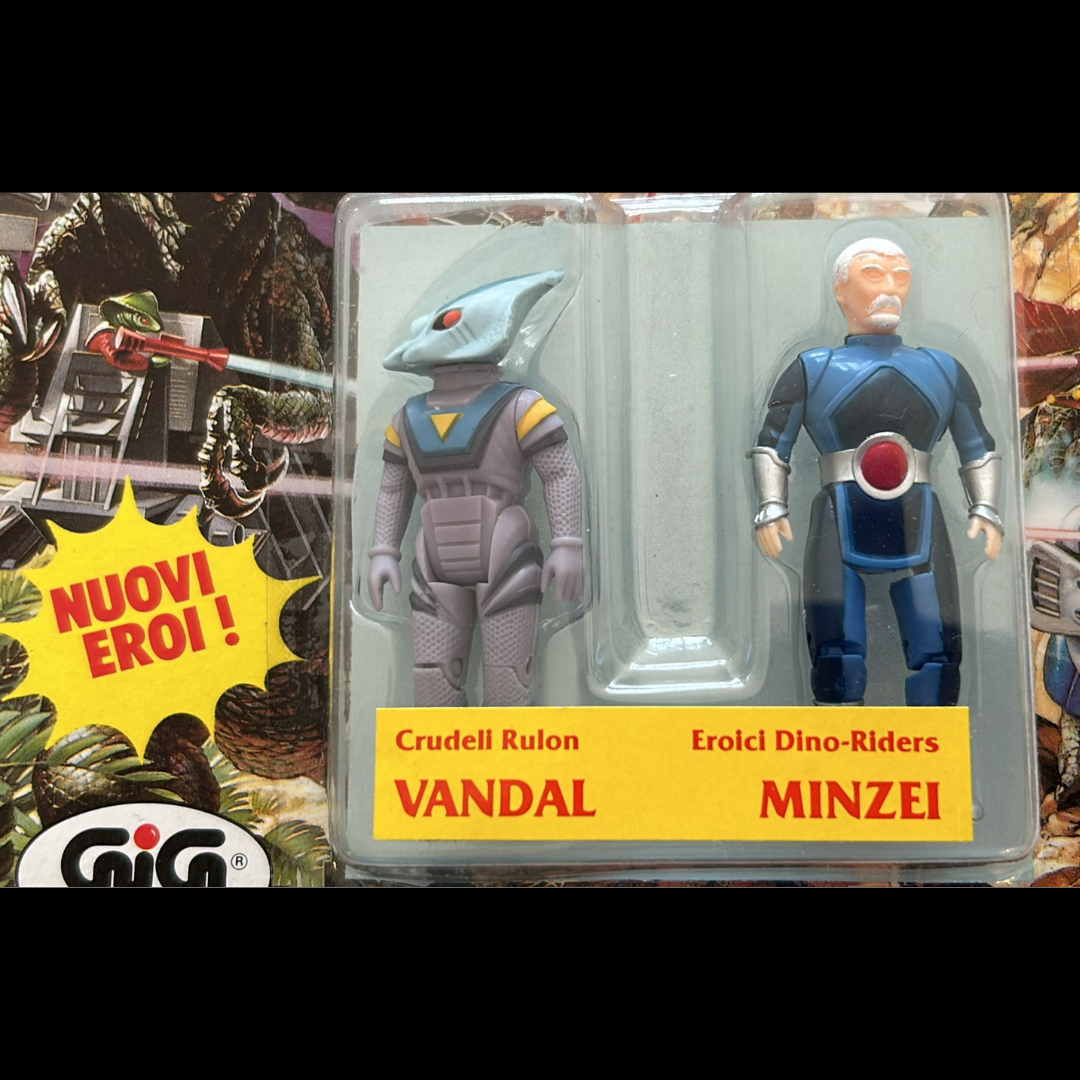 Dino Riders Sludj & Mind Zei (Vandal & Minzei) MOC Italian card