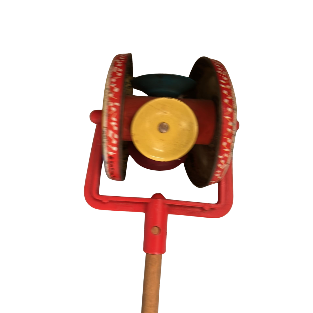 1960's Disney Mickey Mouse & Thumper rabbit tin clacker wheel vintage toy