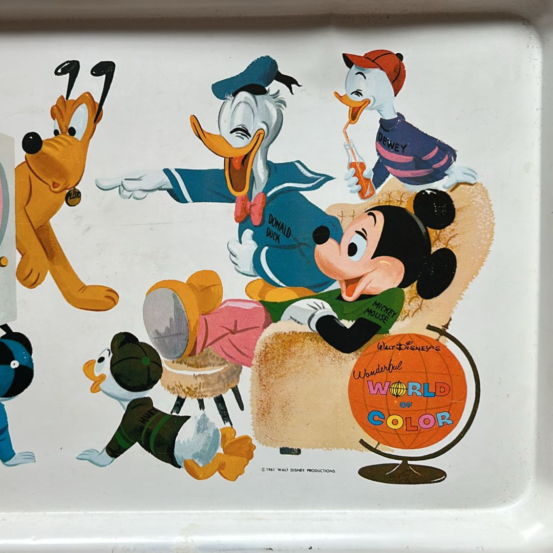 1961 Walt Disney Productions lap serving TV tray Wonderful World Of Color