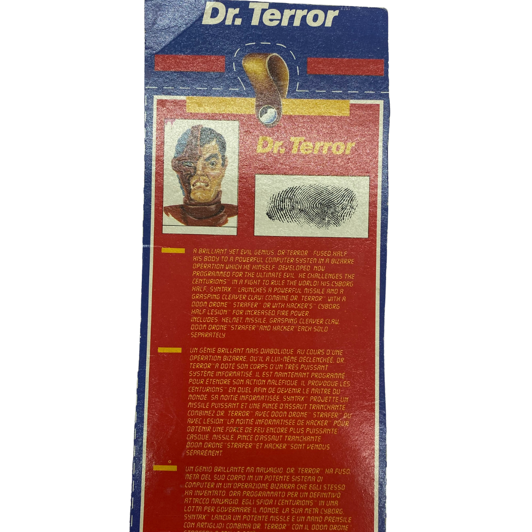 Centurions Dr Terror filecard cut out part from original box