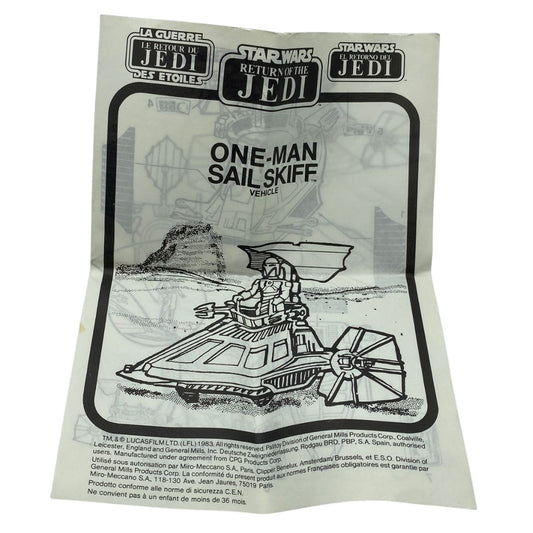 Vintage Star Wars One Man Sail Skiff instructions mini rig 145