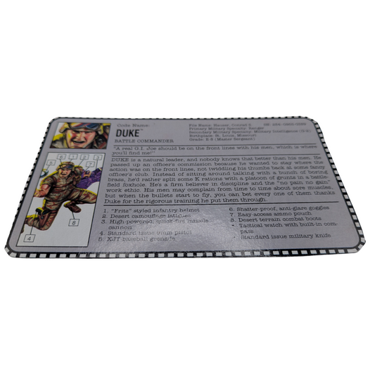G.I. Joe, Action Force Duke Battle Commander filecard