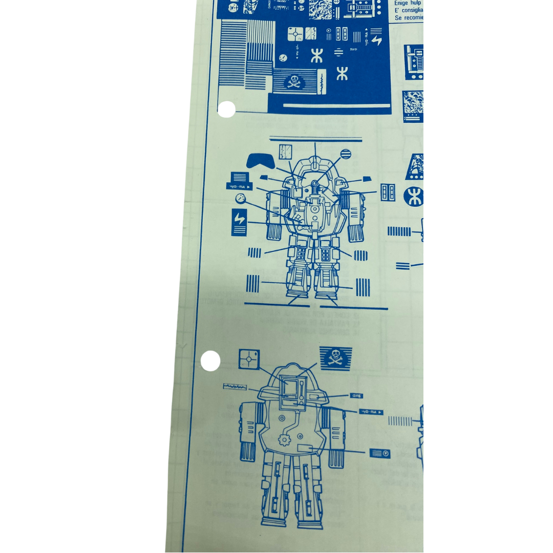 GI Joe, Action Force Escape Armour instructions by Palitoy hole punched 321